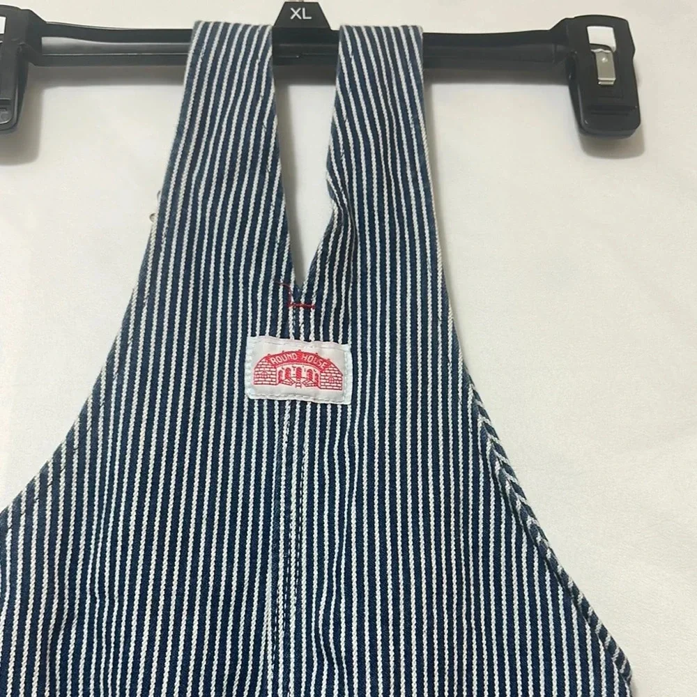 Blue Denim Overalls with Adjustable Straps and Bib Front